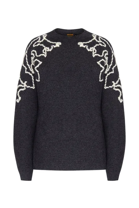 Джемпер из 100% кашемира с вышивкой