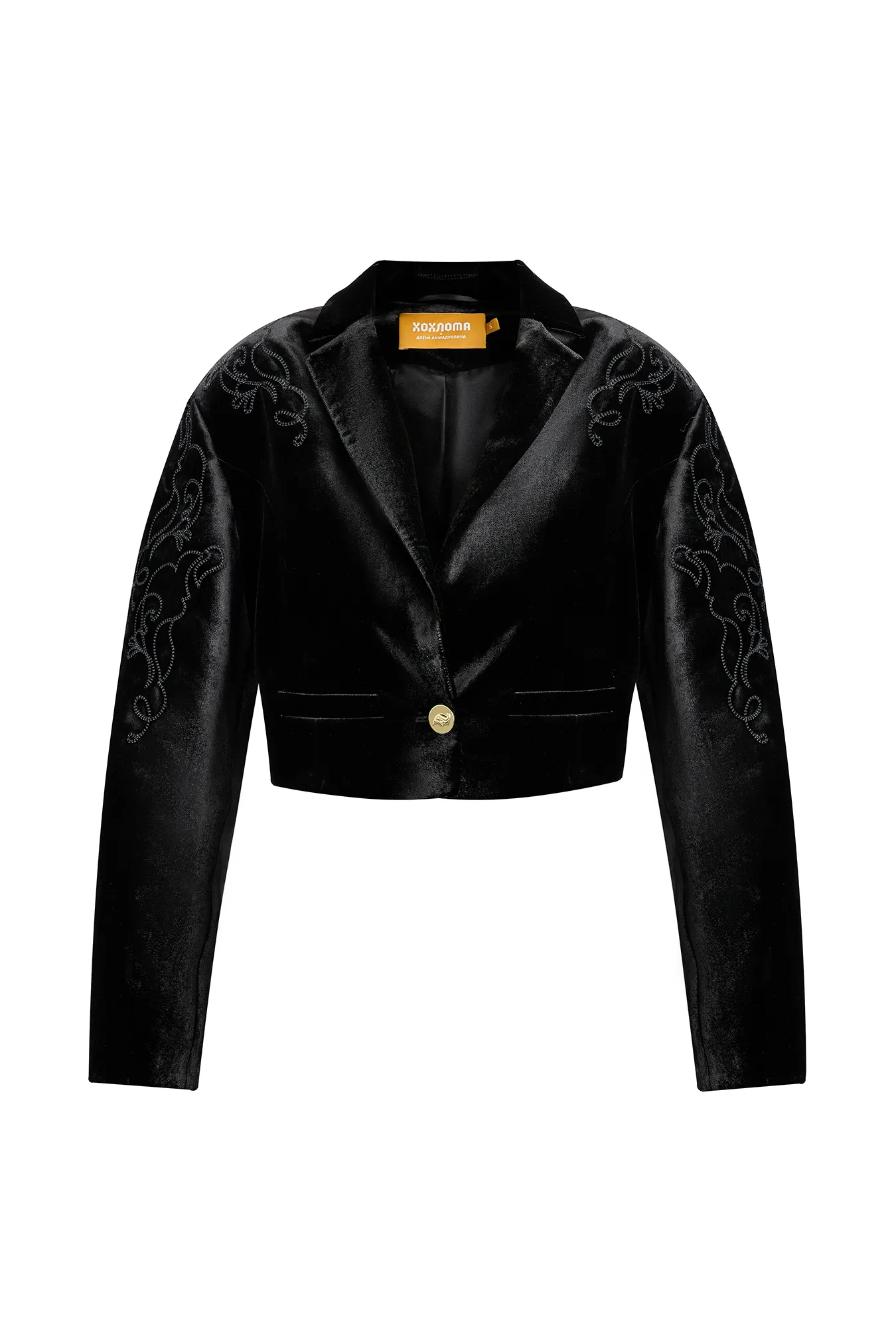 Бархатный жакет с вышивкой