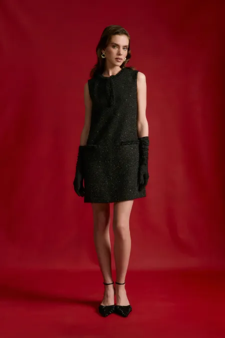 Мини-платье из смесовой шерсти