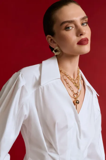 Приталенная рубашка из хлопка