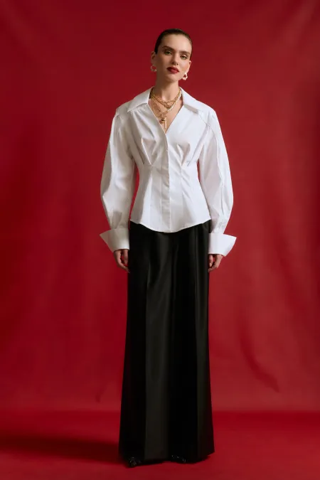 Приталенная рубашка из хлопка