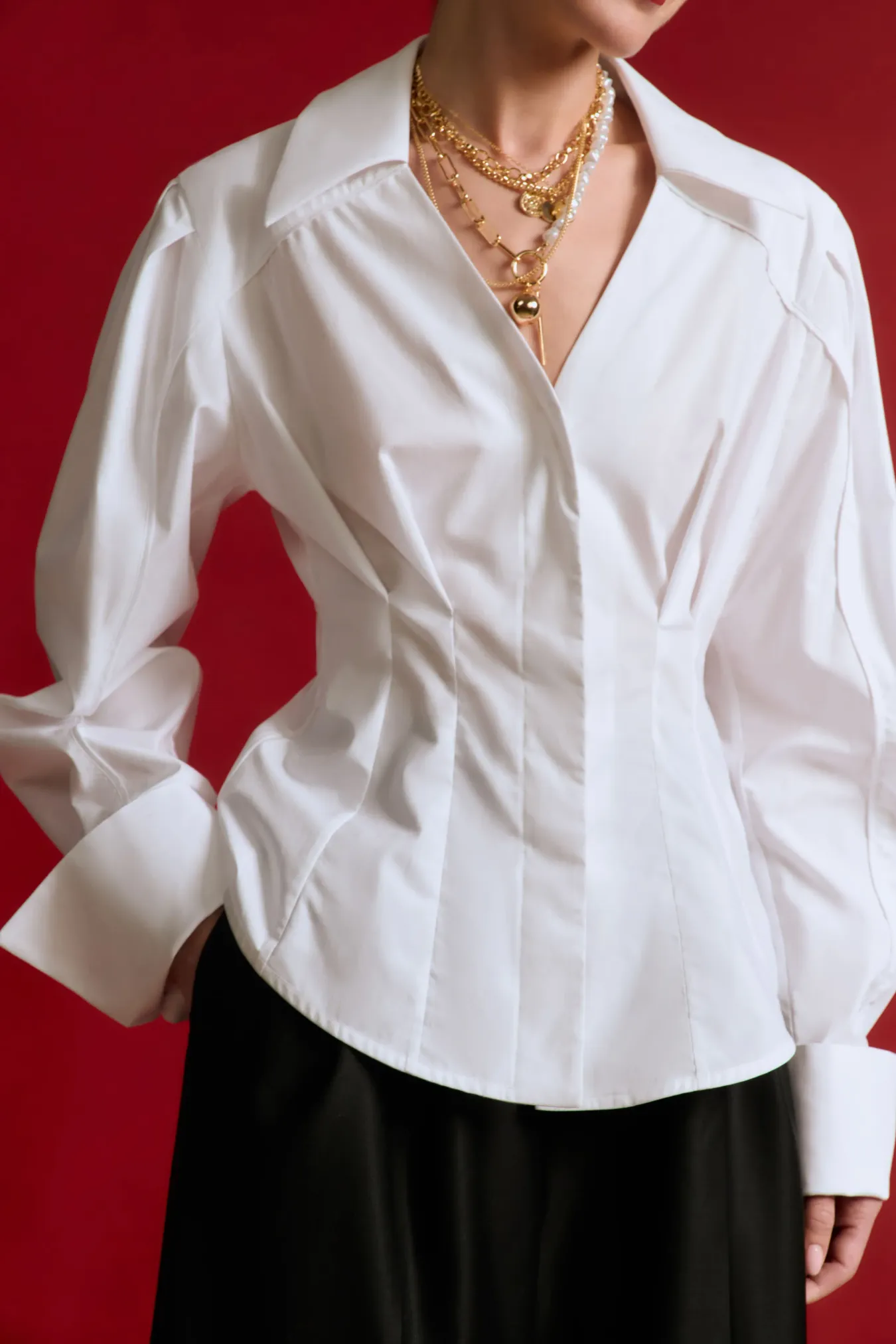 Приталенная рубашка из хлопка