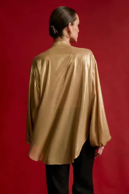 Блуза с металлизированным эффектом