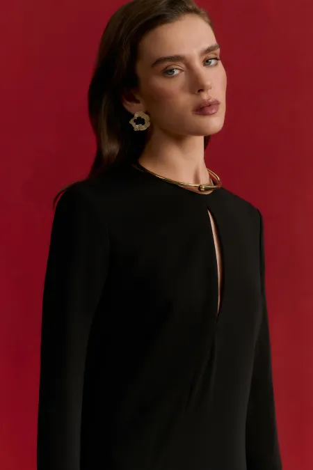 Макси-платье с вырезом «лепесток»