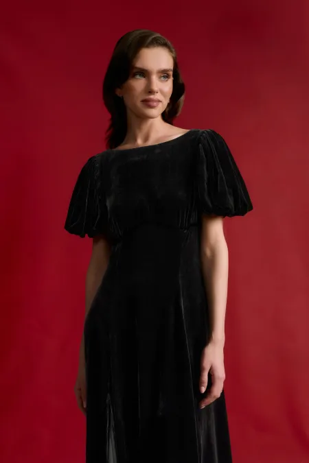 Платье макси из бархата