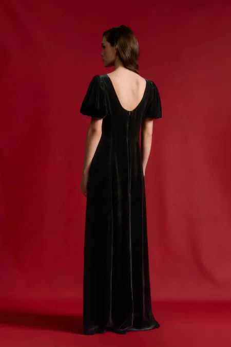 Платье макси из бархата