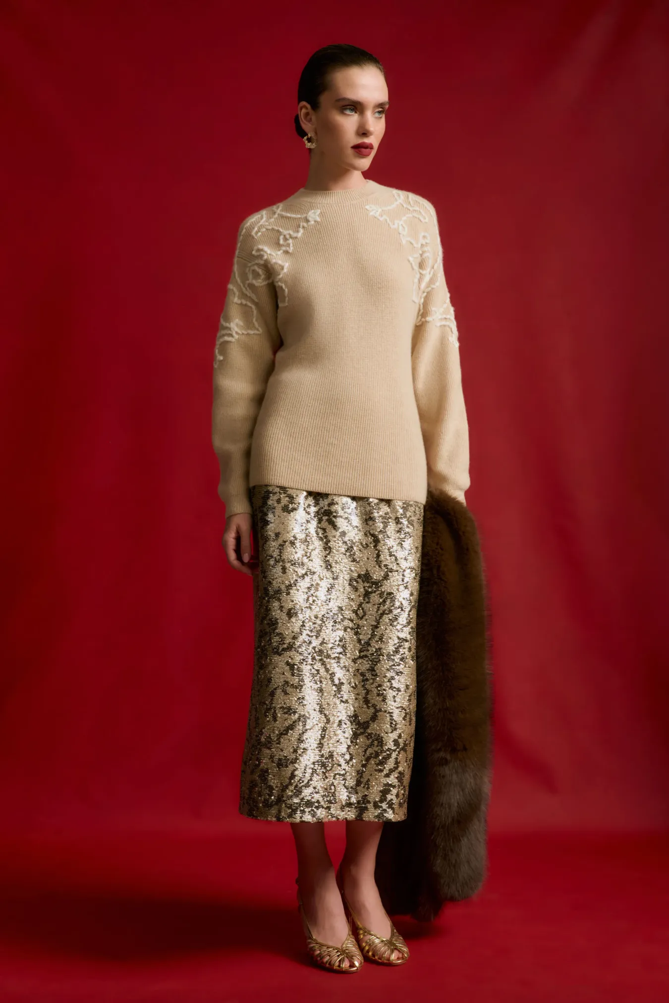 Юбка c пайетками