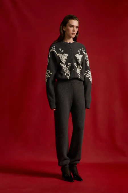 Комбинезон из 100% кашемира с вышивкой