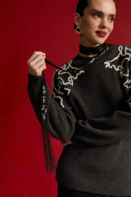 Джемпер из 100% кашемира с вышивкой