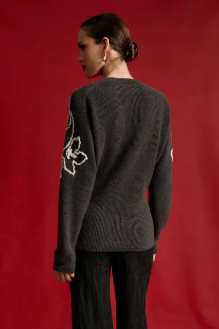Джемпер из 100% кашемира с вышивкой