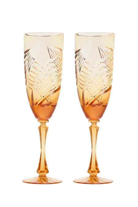 Набор из 2х бокалов для шампанского, коллекция «Хрустальная кудрина»