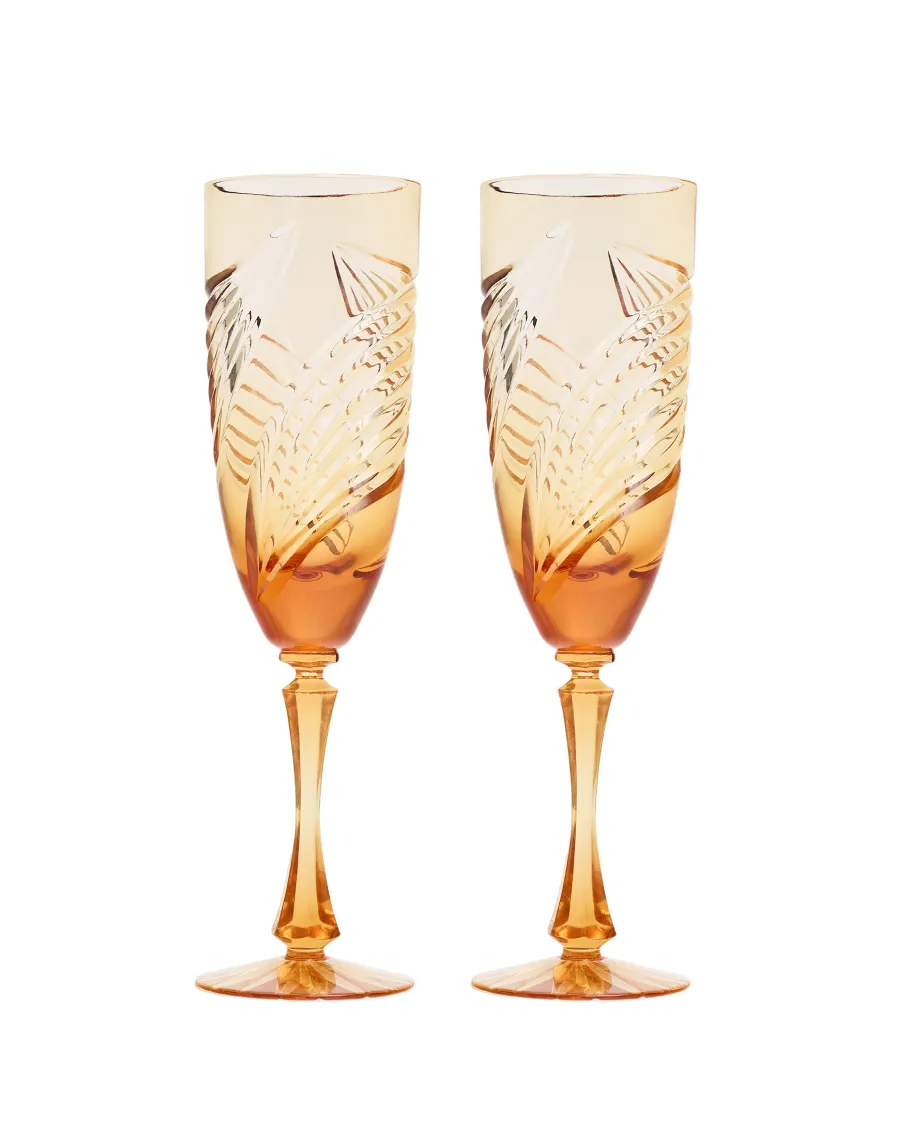 Набор из 2х бокалов для шампанского, коллекция «Хрустальная кудрина»