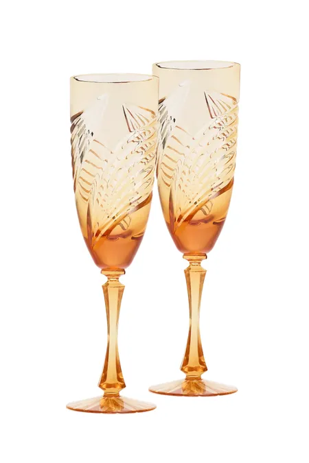 Набор из 2х бокалов для шампанского, коллекция «Хрустальная кудрина»