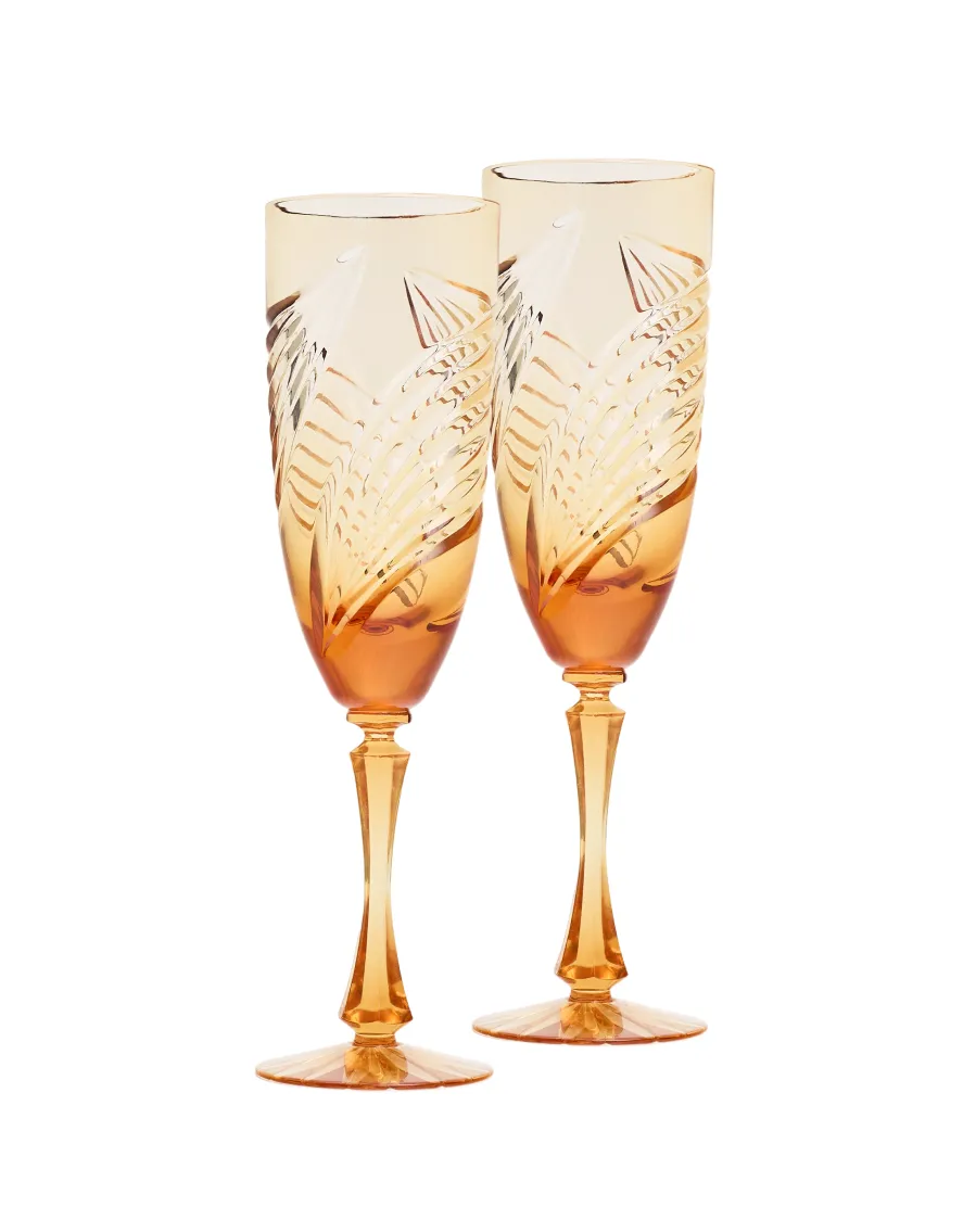 Набор из 2х бокалов для шампанского, коллекция «Хрустальная кудрина»