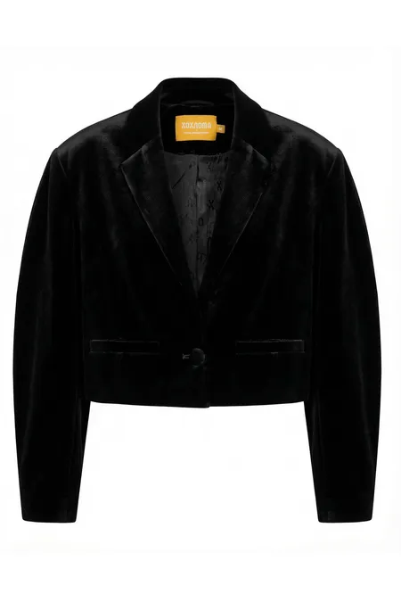 Укороченный бархатный жакет