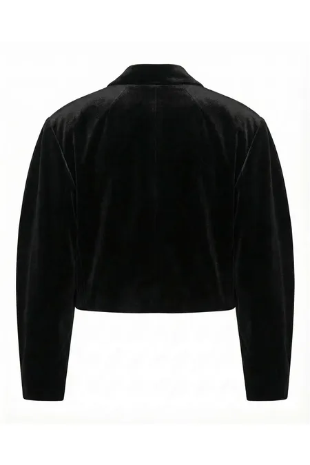 Укороченный бархатный жакет