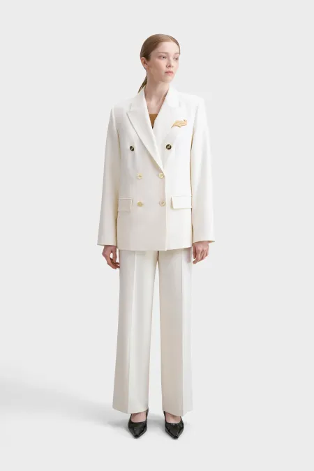 Двубортный жакет из премиальной шерсти