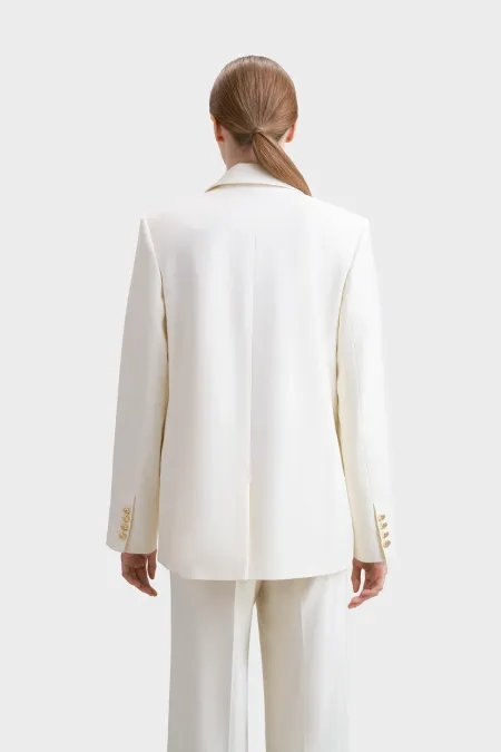 Двубортный жакет из премиальной шерсти