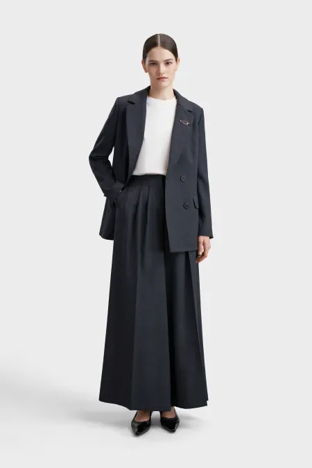 Расклешенные брюки из премиальной шерсти