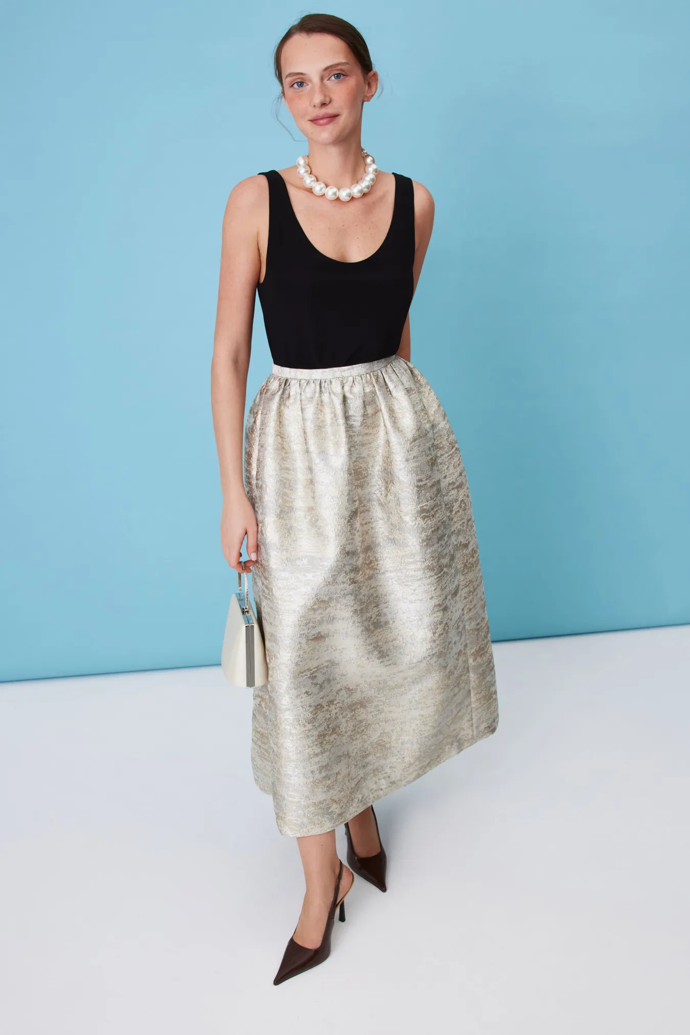 Легкая юбка-миди