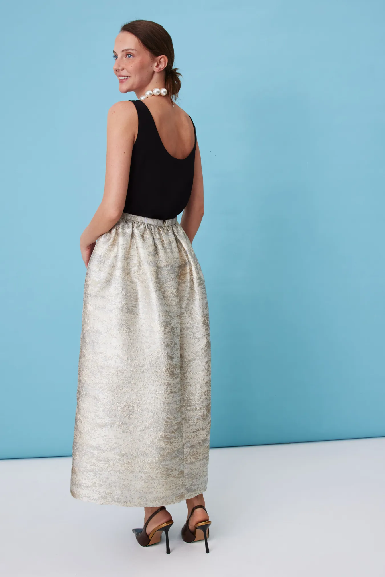 Легкая юбка-миди