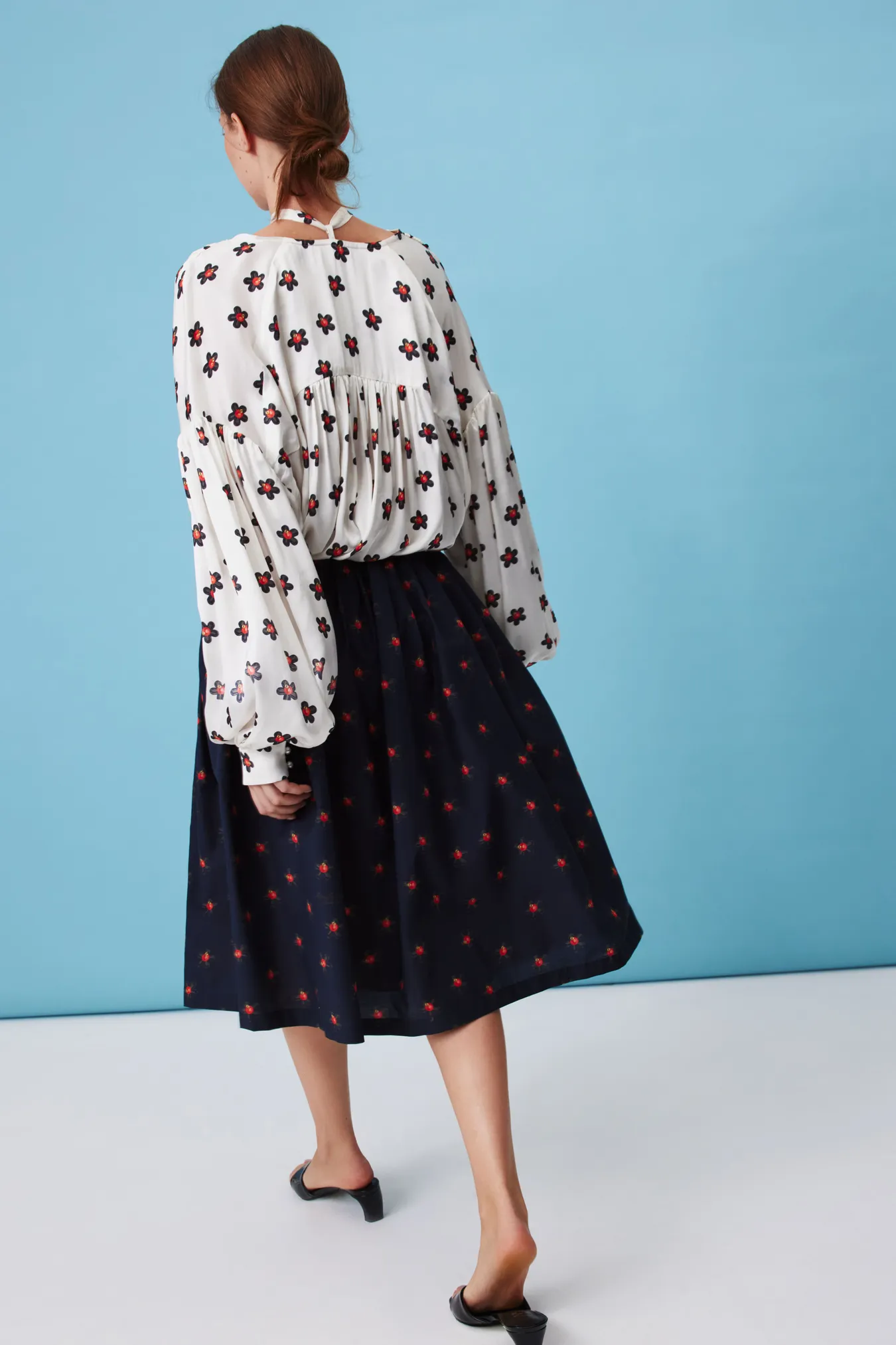 Блуза с цветочным принтом 