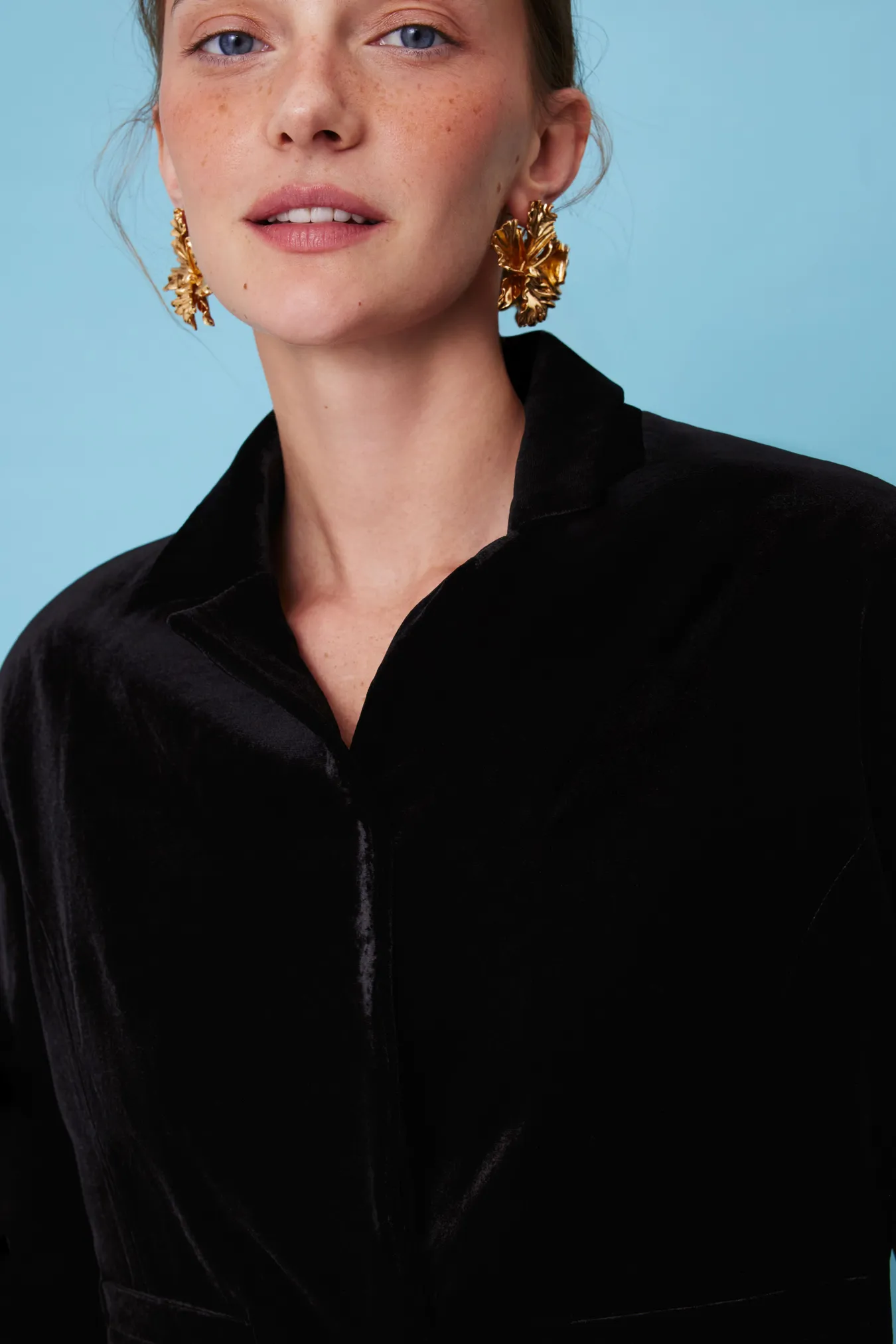 Укороченный бархатный жакет