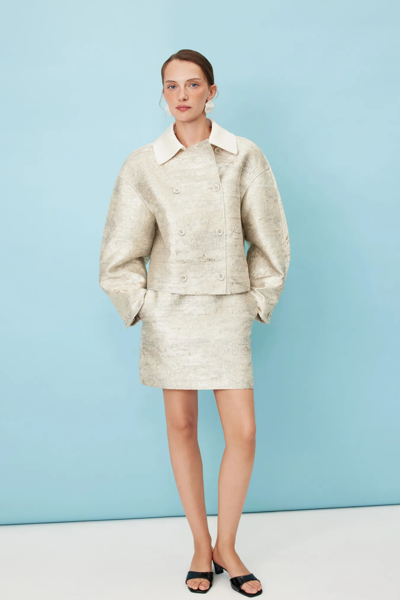 Юбка-мини из жаккарда