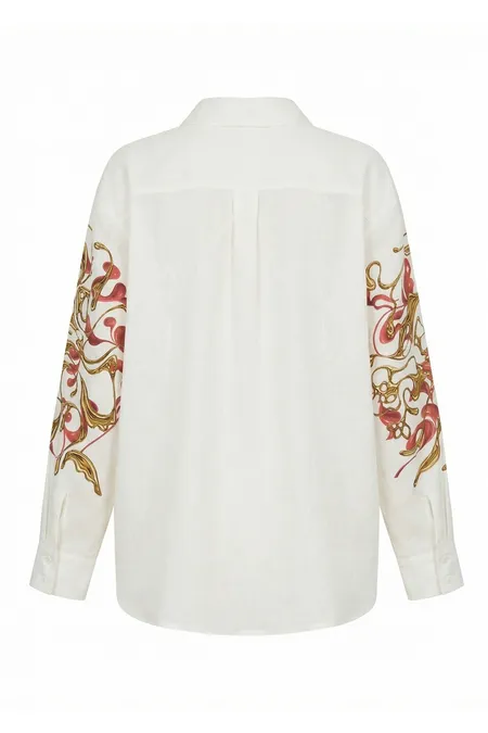Рубашка из льна с принтом