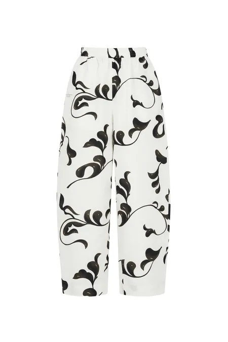 Брюки из хлопка и шелка с принтом