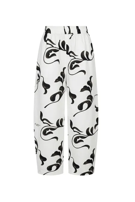 Брюки из хлопка и шелка с принтом