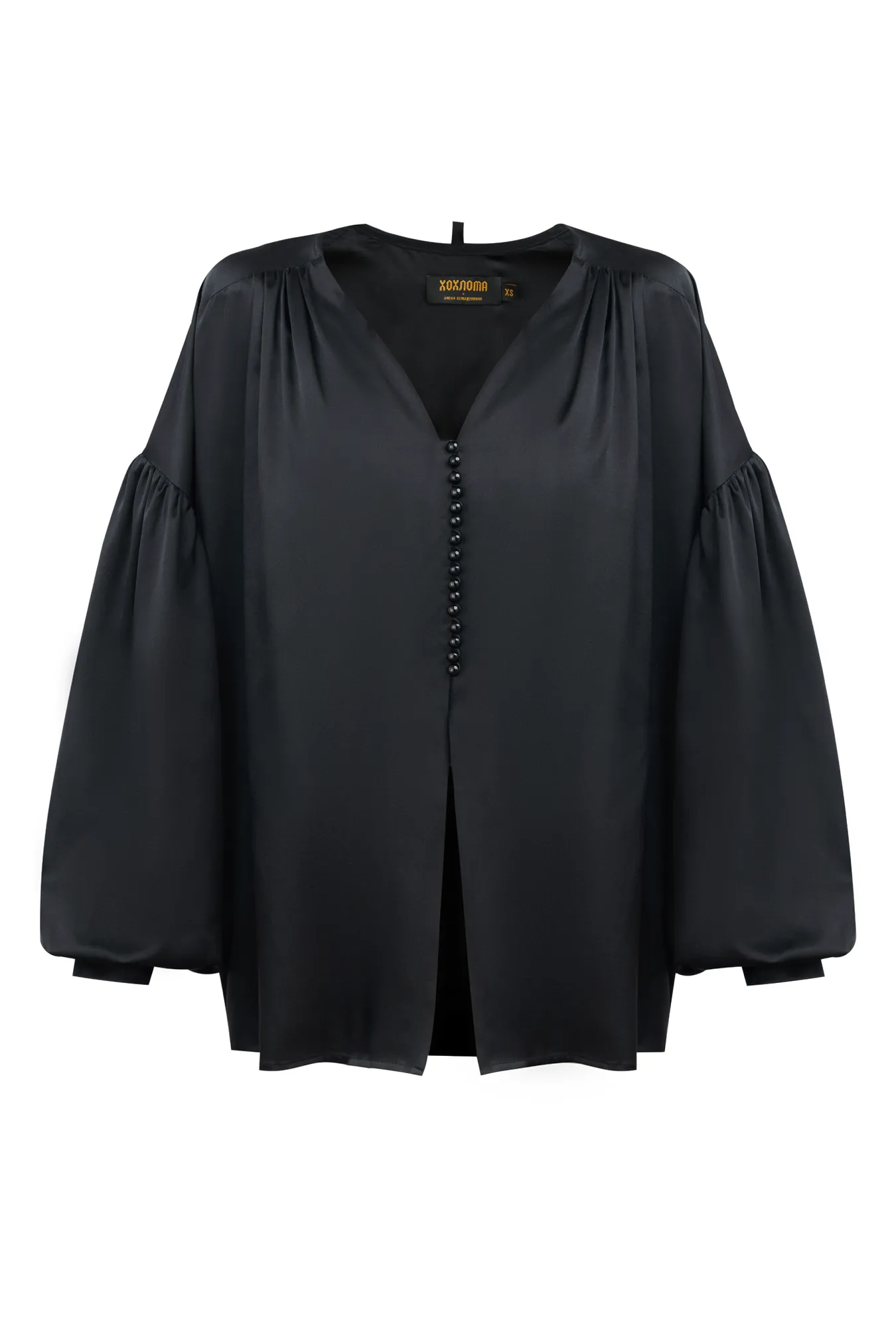 Блуза свободного кроя с объемными рукавами