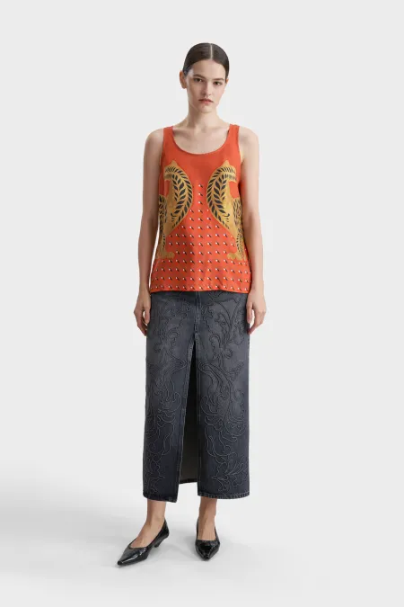 Топ из премиального шелка с рисунком