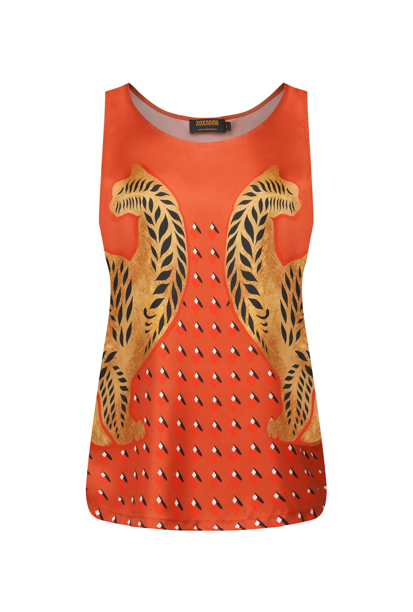 Топ из премиального шелка с рисунком