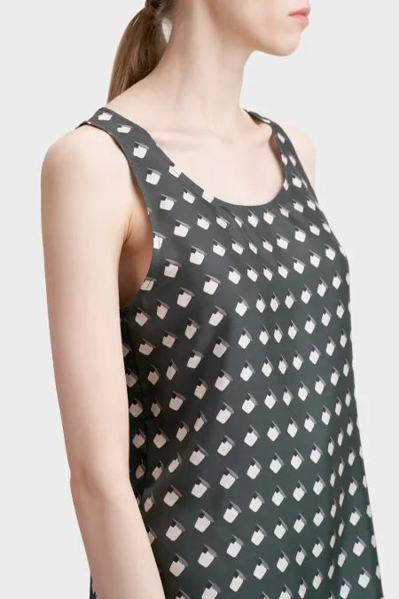 Топ из премиального шелка с рисунком