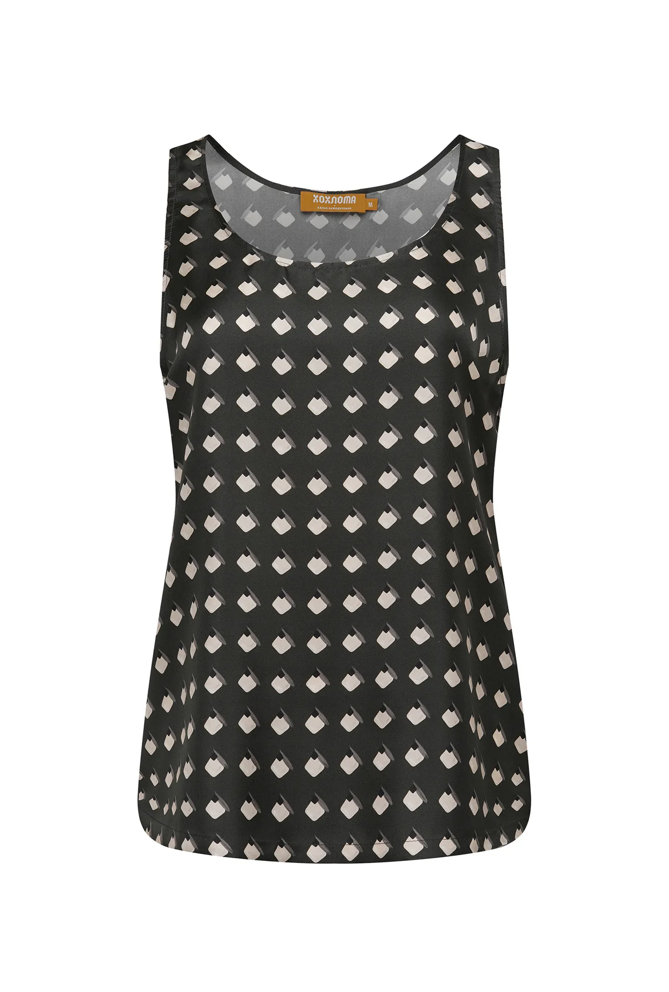 Топ из премиального шелка с рисунком