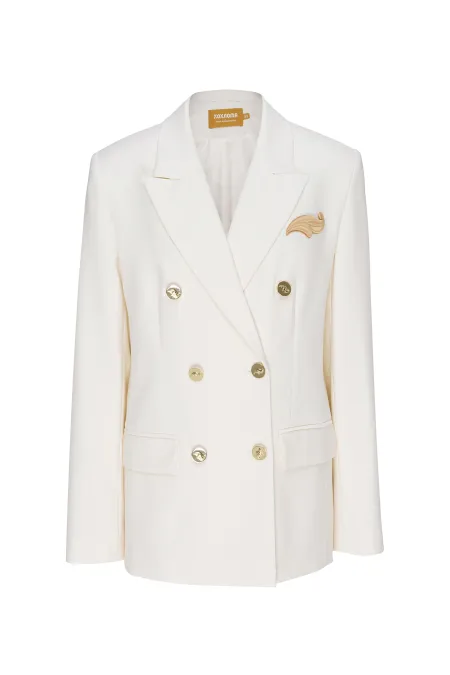 Двубортный жакет из премиальной шерсти