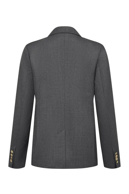 Двубортный жакет из премиальной шерсти