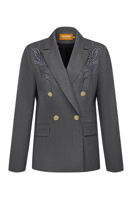 Двубортный жакет из премиальной шерсти