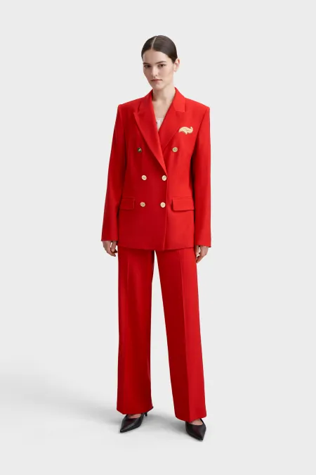 Двубортный жакет из премиальной шерсти