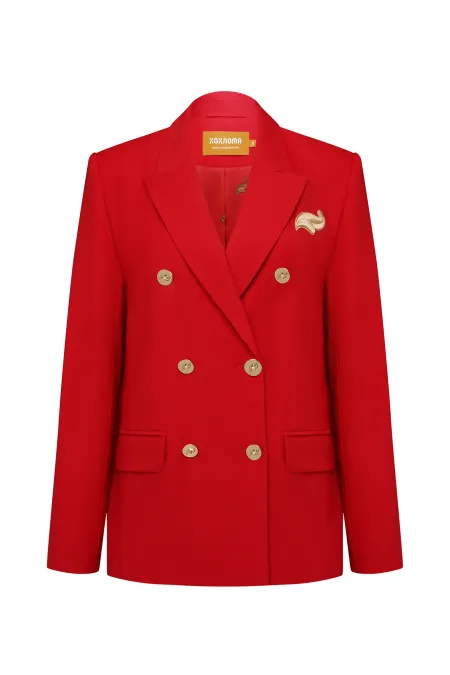 Двубортный жакет из премиальной шерсти