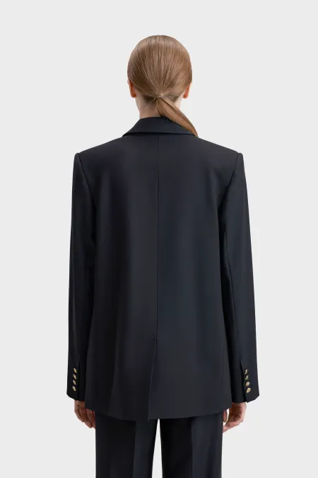 Двубортный жакет из премиальной шерсти