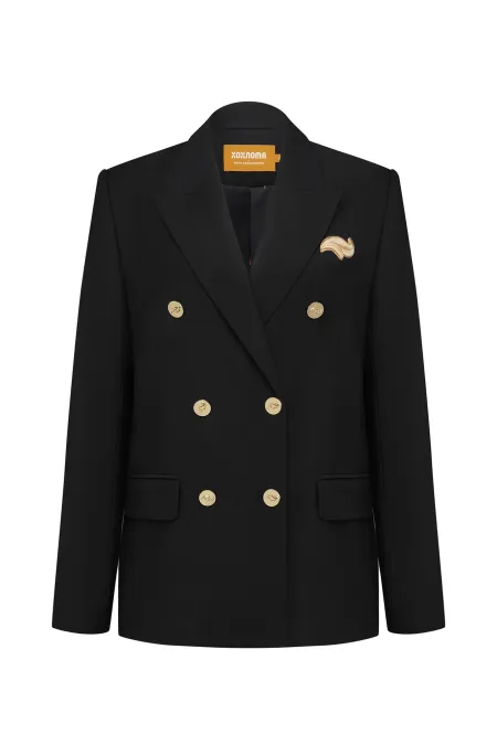 Двубортный жакет из премиальной шерсти