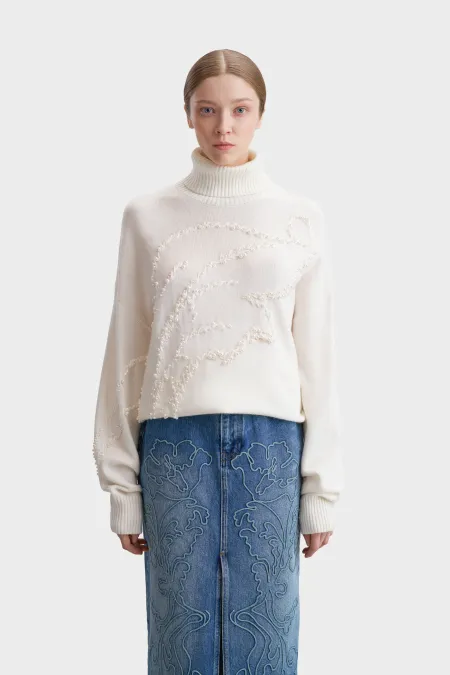 Джемпер из полушерстяной пряжи