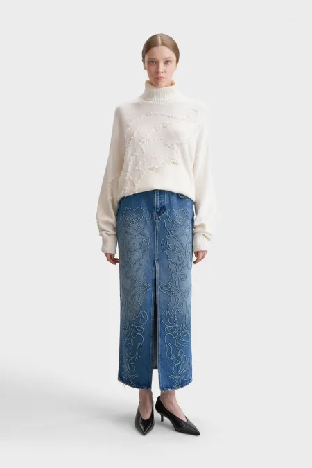 Джемпер из полушерстяной пряжи