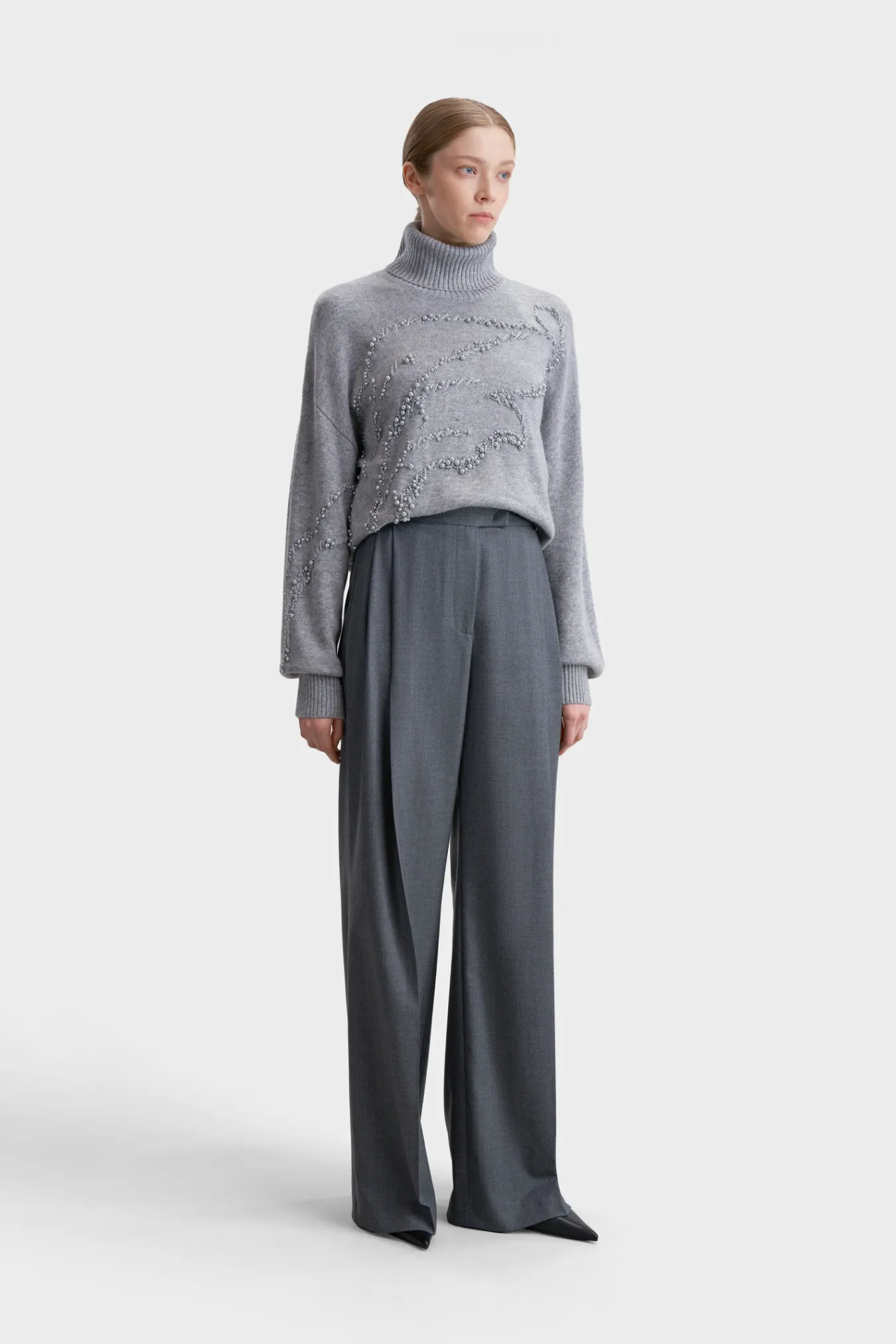 Джемпер из полушерстяной пряжи