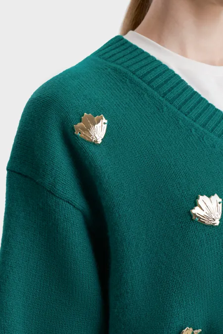 Джемпер из шерстяной пряжи