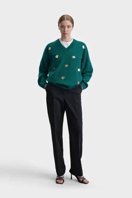 Джемпер из шерстяной пряжи