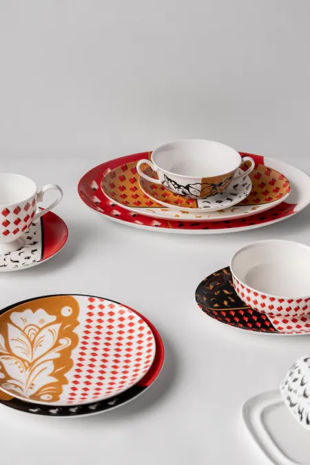 Пиала «Красные ромбы», коллекция «Орнаментальные блоки»