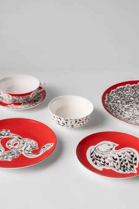 Пиала «Черные листья», коллекция «Орнаментальные блоки»